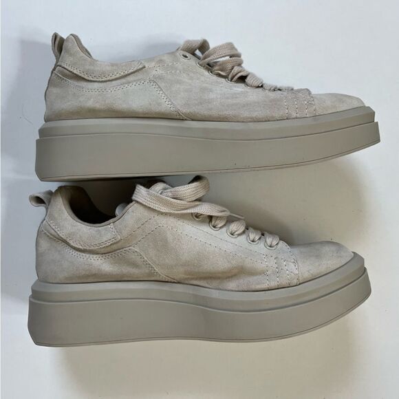 Zara Genuine Suede Platform Sneakers 8 - Picture 9 of 13